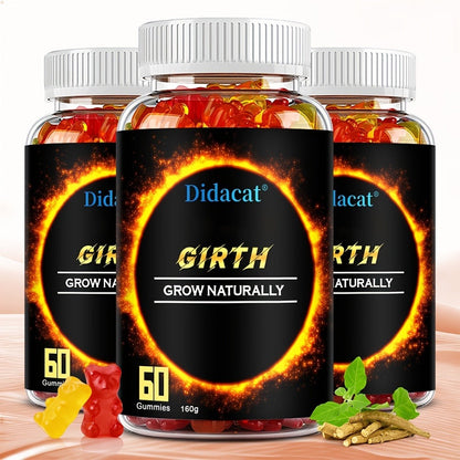 Ashwagandha Gummies for Men, GIRTH Male Vitality & Energy Supplement with KSM-66 Ashwagandha for Strength