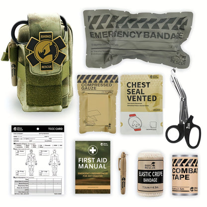 Tactical IFAK Waist Bag EDC First Aid Kit Pouch – 8-Piece Emergency Trauma Kit with Bandage, Gauze & Tourniquet for Outdoor
