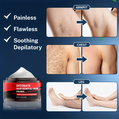 Hair Removal Cream for Men 50g Black Jar with One Two or Three Pack Options for Chest and Back Grooming