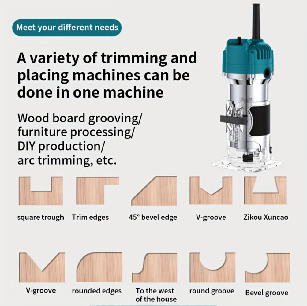 Power Tools Shi Tu Electric Wood Router and Edge Trimmer with Adjustable Speed and Accessory Bundle Options