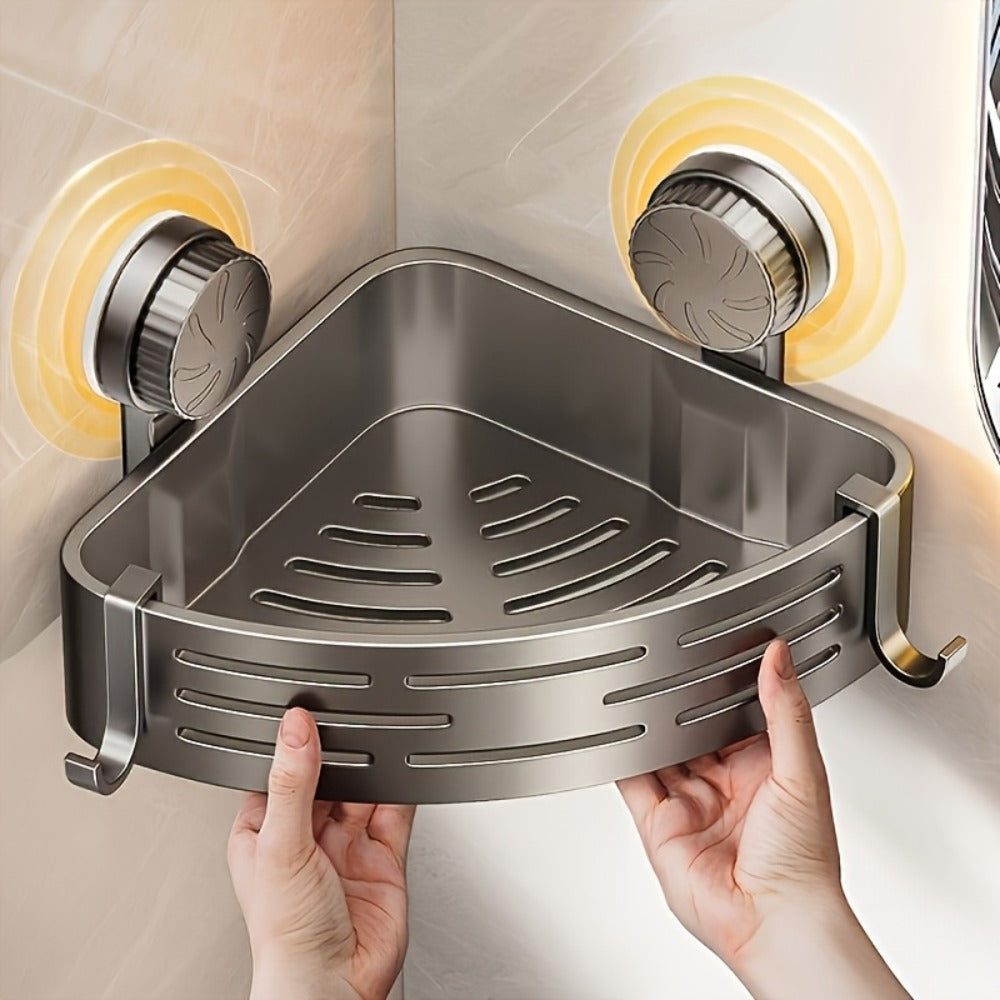 Shower Corner Shelf Suction Cup 4 Pack No Drilling Triangular Bathroom Caddy for Laundry Rooms, Closets and Home Organization