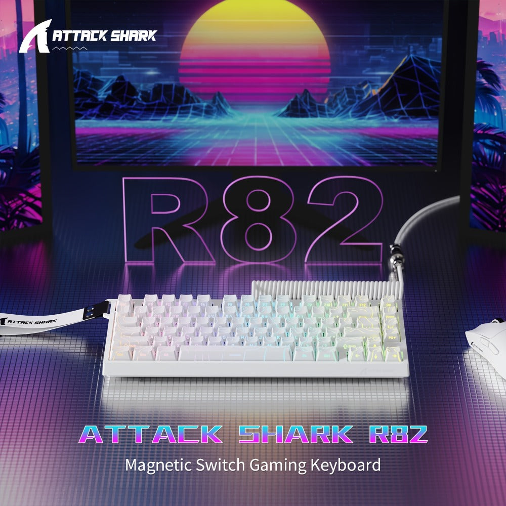 Hall Effect Mechanical Gaming Keyboard Attack Shark R82HE 80%, 0.005mm Rapid Trigger, 8000Hz Polling Rate
