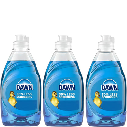 Dawn Ultra Dish Soap Original Scent Value Pack of 3 x 7.5 oz Grease Cutting Dishwashing Liquid for Kitchen Tough Stains Squeaky Clean Dishes