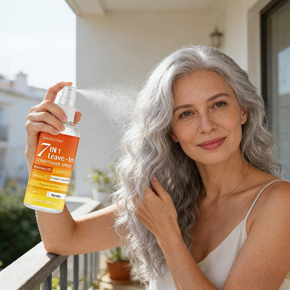 7-in-1 Leave-In Hair Essence Spray for Women - Anti Frizz Shine Boost Heat Protection Deep for Bath Time, Home Spa and Personal Care