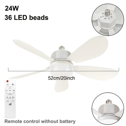 Ceiling Fan with Light and Remote Control, 5-Blade 20 Inch 3-Speed 3-Color Dimmable LED Fan Light