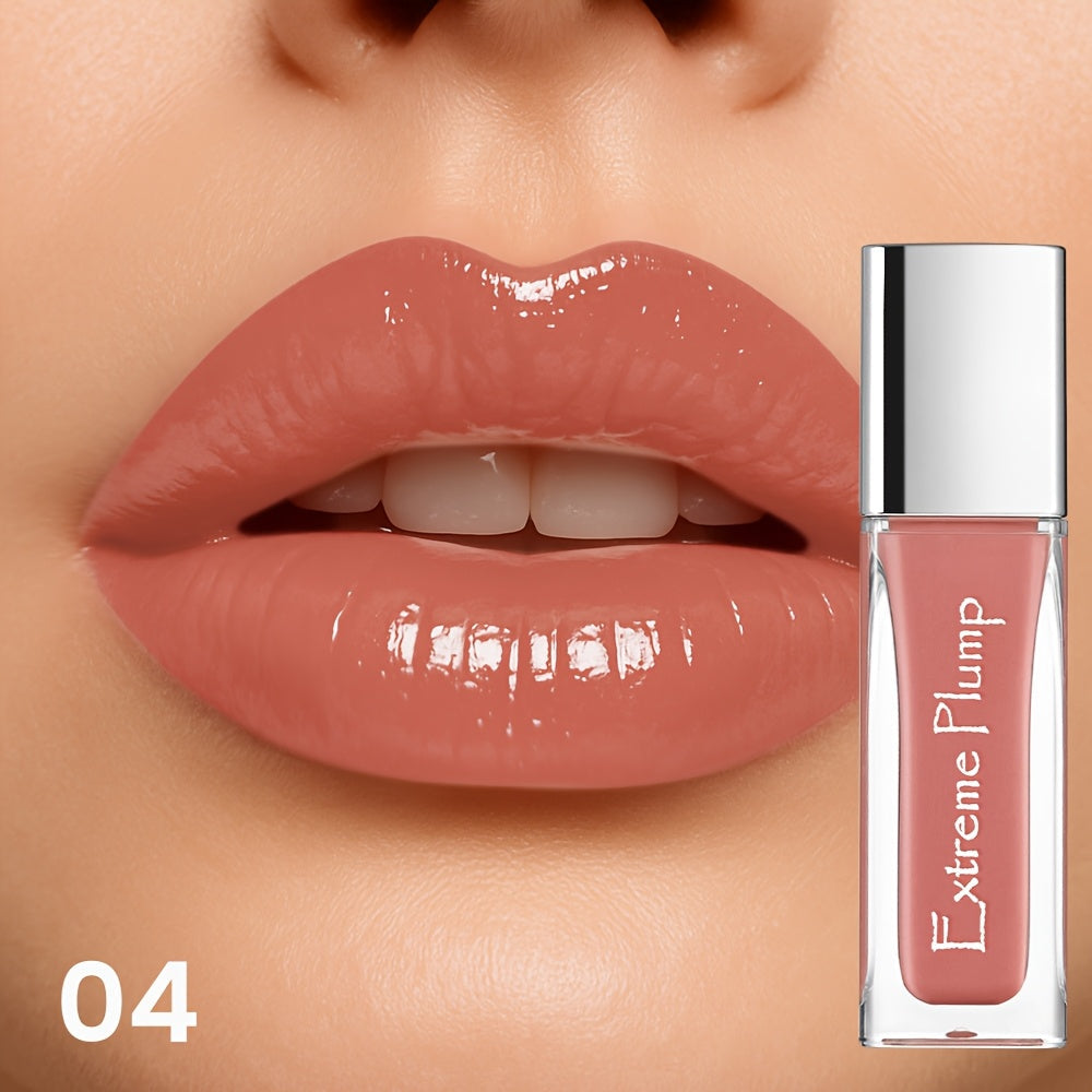 Lip Gloss for Women, Water Gloss Non-Sticky Formula, Sheer Nude Pink Shimmer Tint, Sweatproof Smooth Comfortable Wear