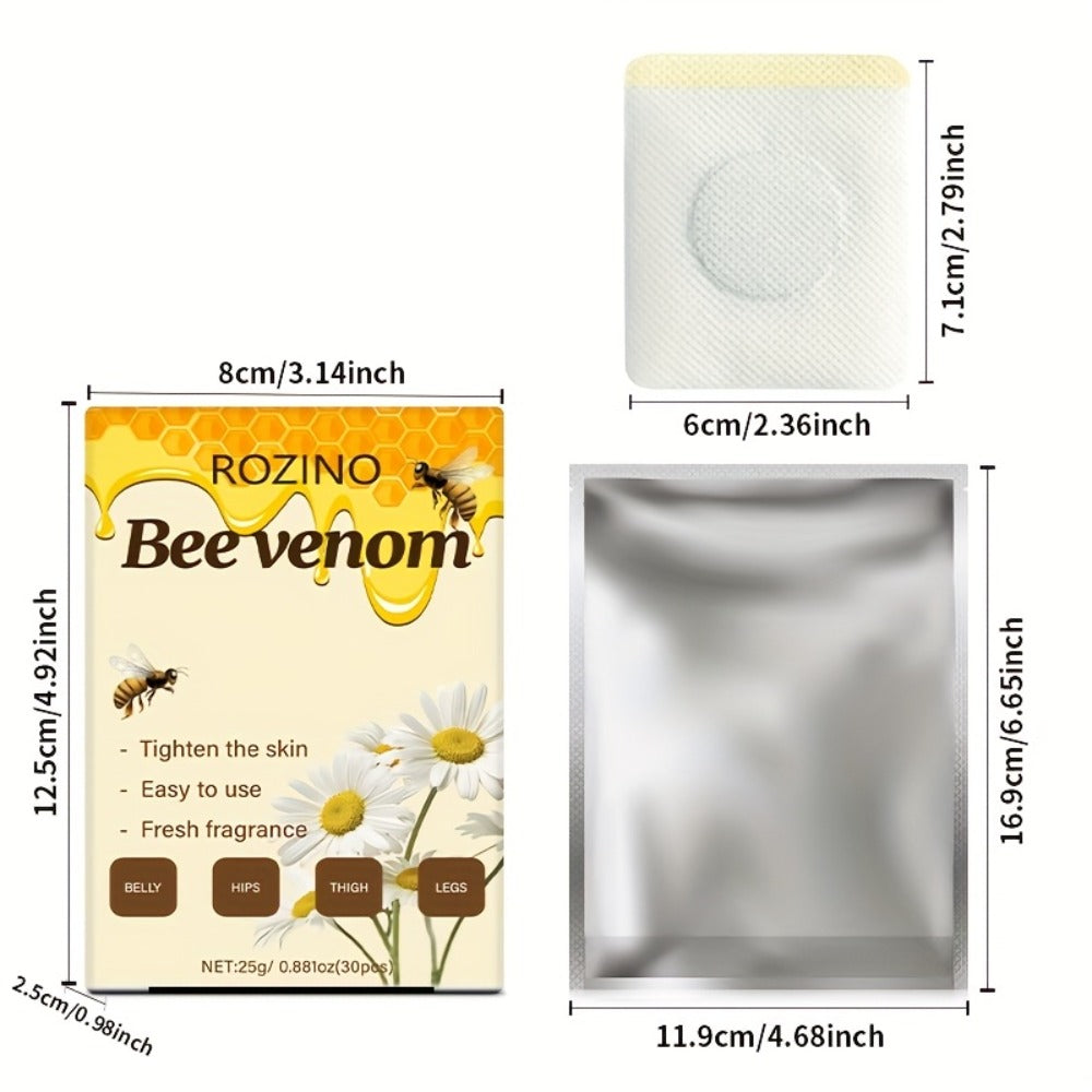 Bee Venom Navel Patches 30pcs – Natural Botanical Belly Button Patches for Body Wellness, Detox & Self Care, Long-Lasting Adhesion