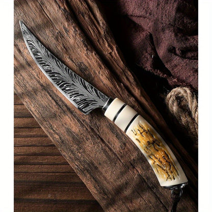 Eagle Head Kitchen Knife 13.5 Inch Sharp 420 Stainless Steel Blade with Engraved Handle for Grilling, Camping and Outdoor Meals
