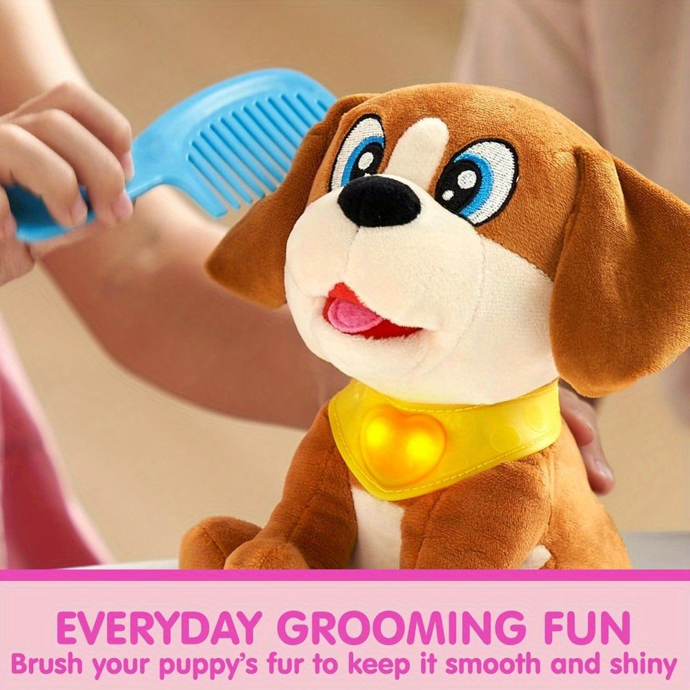 Interactive Plush Dog Toy for Toddlers with Carrier Set Music Lights Sounds with the Listed Color, Size or Set Options for Everyday Use