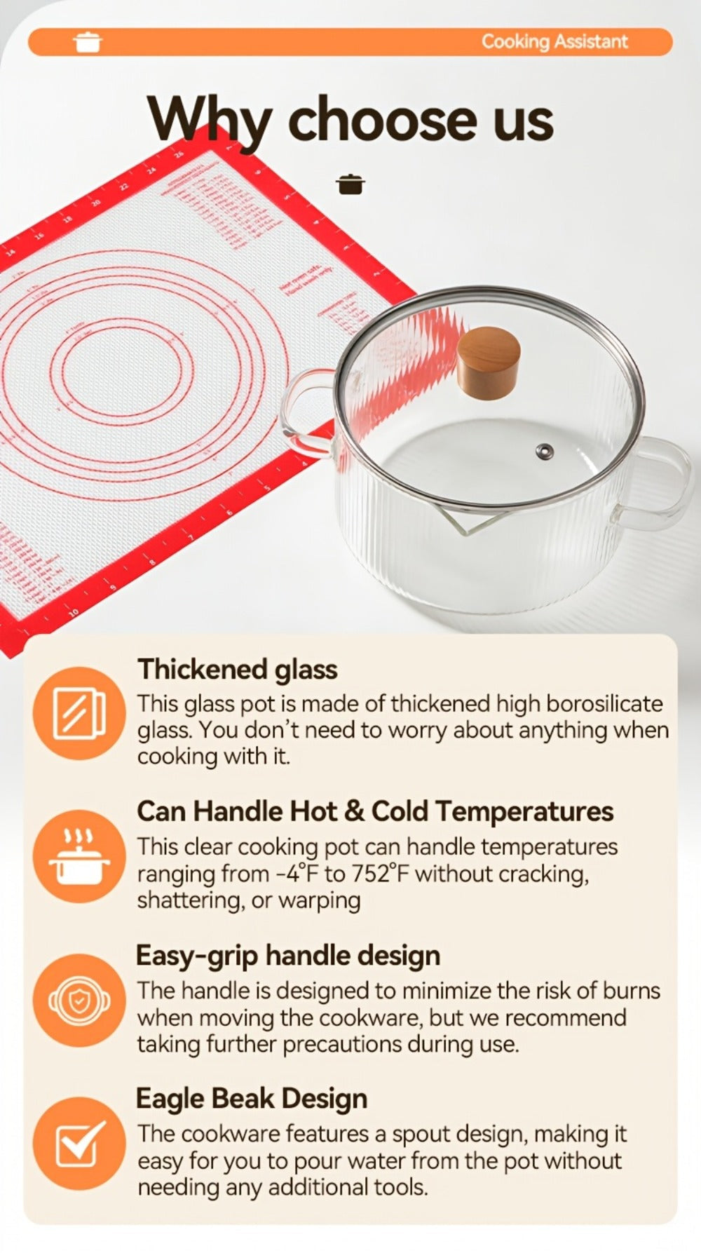 Glass Saucepan Set 2-Pack Stovetop Safe Borosilicate Ribbed Pots with Lids – 78oz & 54oz Heat Resistant Cookware for Soup, Ramen