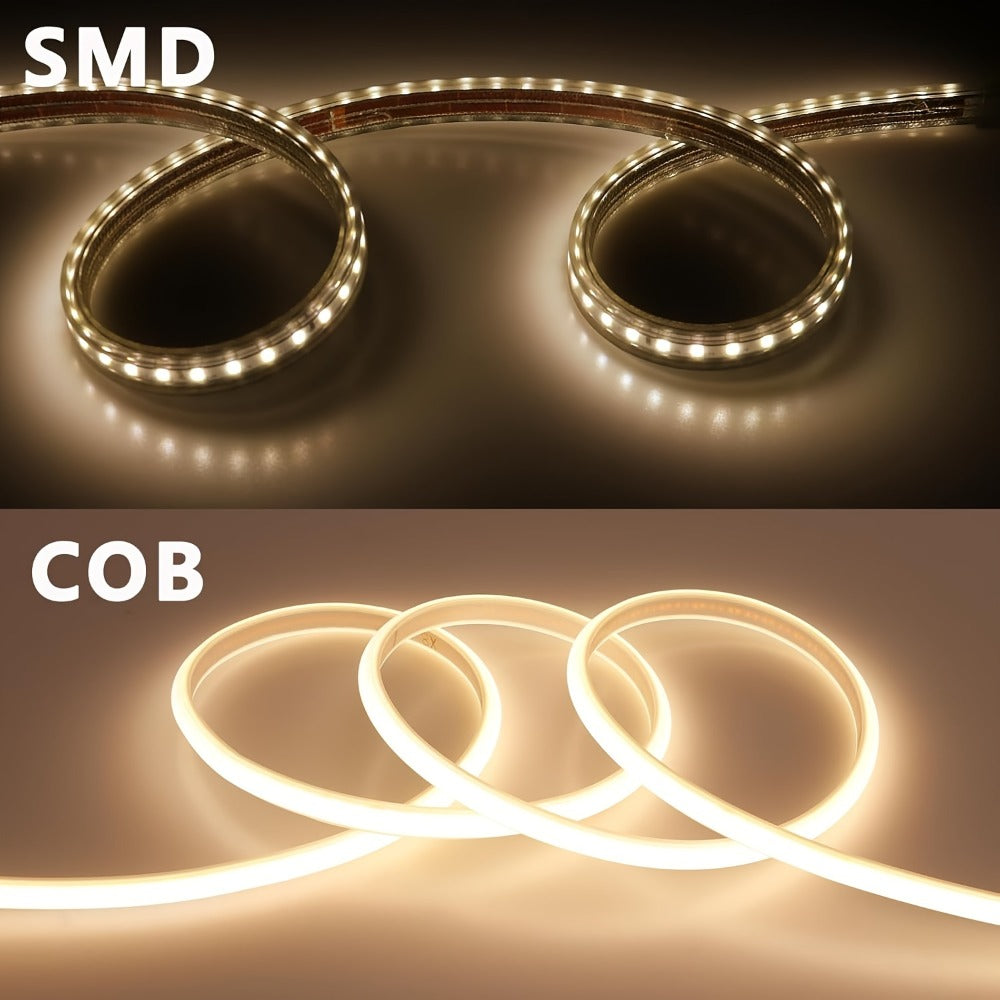 COB LED Strip Lights 10M 33ft 110V Connectable High Brightness Flexible Rope Light for Home, Desk and Accent Lighting