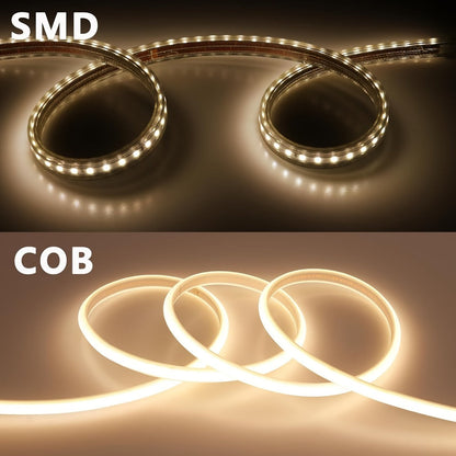 COB LED Strip Lights 10M 33ft 110V Connectable High Brightness Flexible Rope Light for Home, Desk and Accent Lighting