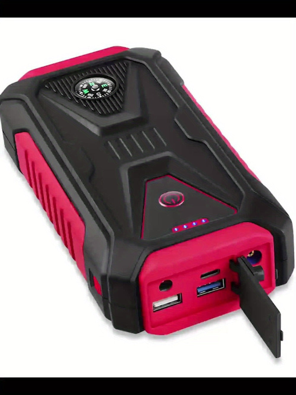 TM26 Jump Starter with 74Wh Checkout Label, Red-and-Black Case, Clamp Leads and Digital Display