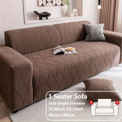 Sofa Cover Polar Fleece Modern Jacquard Elastic Slipcover with Elastic Fit for 1 to 4-Seater Sofas