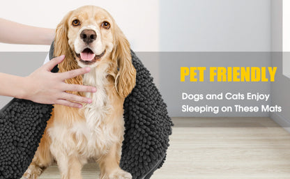 Chenille Doormat Absorbent Non-Slip Washable Indoor Outdoor Mat – Soft Shaggy Entryway Rug for Muddy Paws