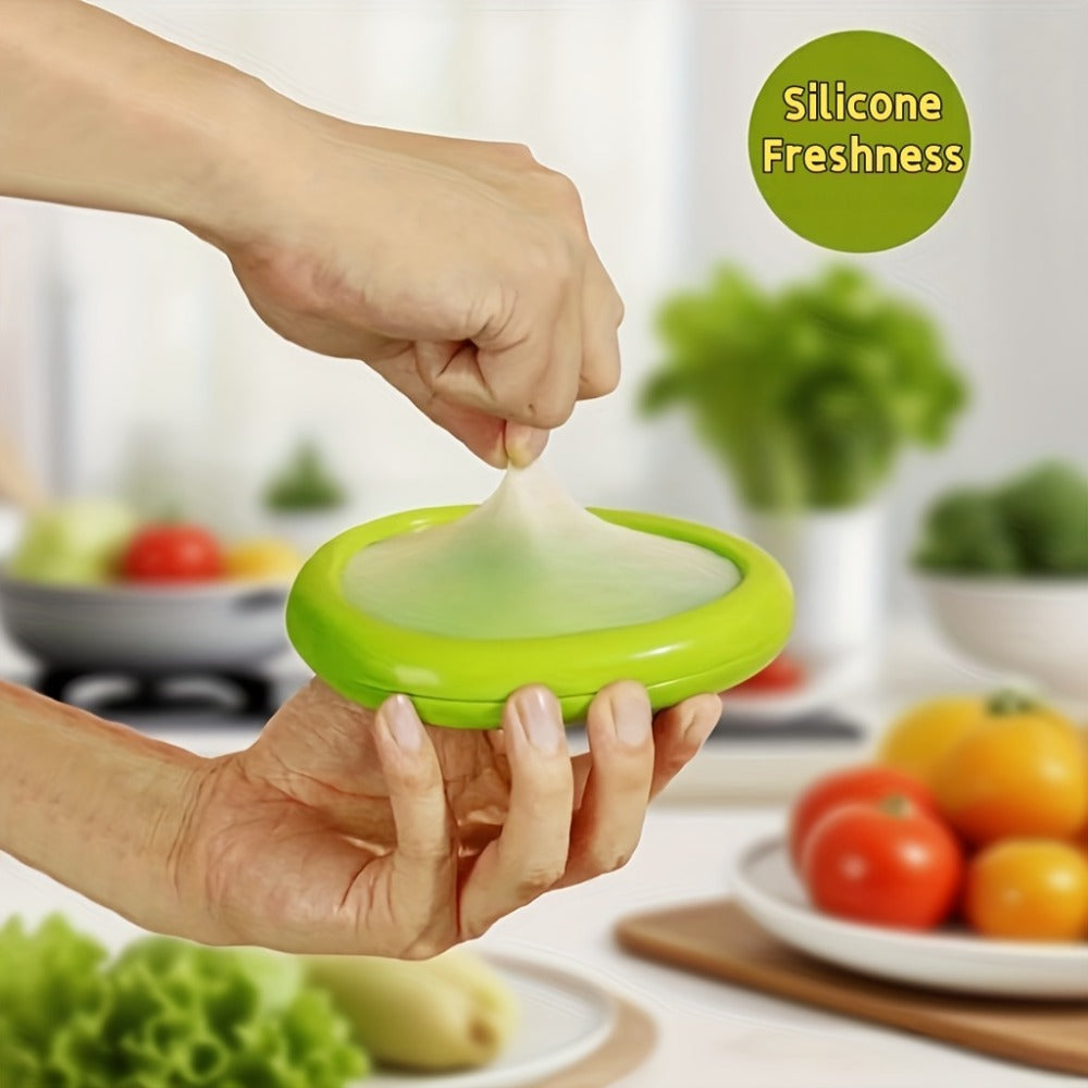 Food Storage Containers Six- or Eight-Piece Silicone Produce Saver Set for Refrigerator Organization