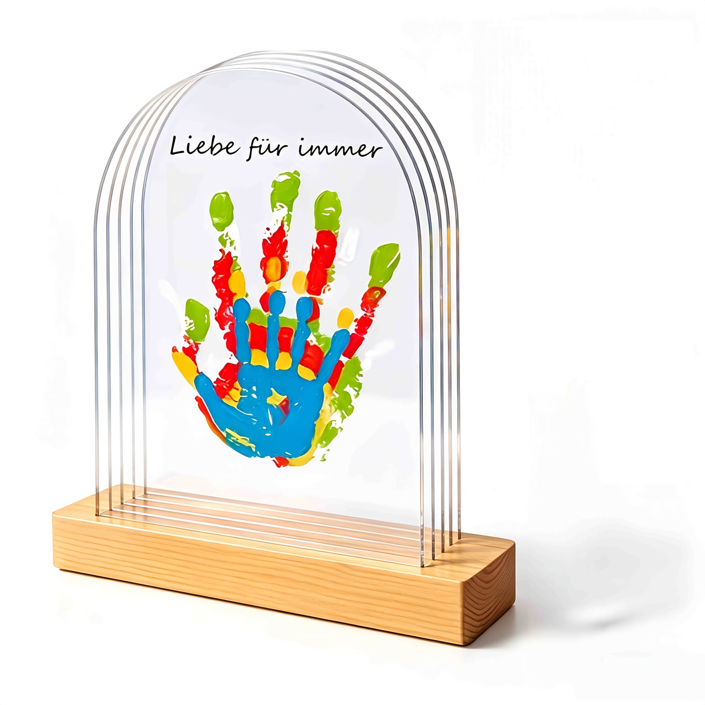 Family Handprint Kit with 4 Slots & 6 Colors, Memory Frame Keepsake Gift for Entryways, Bedrooms and Living Spaces