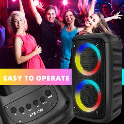 Wireless Bluetooth Speaker with Color LED Lights, MOKiN KTS-1265 Portable Party Speaker, Bass Boost
