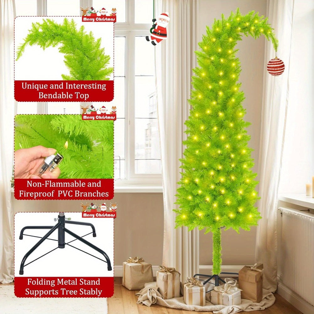 6FT Artificial Christmas Tree with Skirt, Balls & Stand, Flexible Full Christmas Tree Set with Unique Decorations for Home