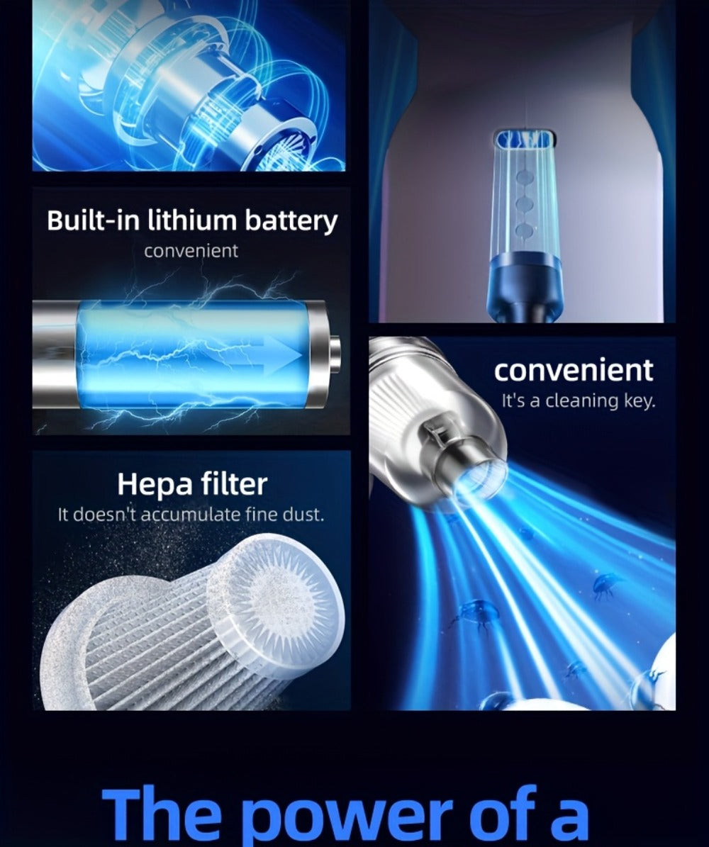 Handheld Car Vacuum Cleaner Wireless 13KPa – 4000mAh USB Rechargeable, Dry Wet Dual-Purpose Blow & Suction