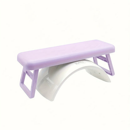 Folding Nail Armrest Hand Rest for Nail Technicians – Cushioned Wrist Support Pillow Bracket, Portable Manicure Table Stand