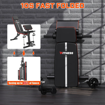 14-in-1 Adjustable Weight Bench Foldable – 770lb Capacity, Multi-Function Full Body Strength Training, Space-Saving Design