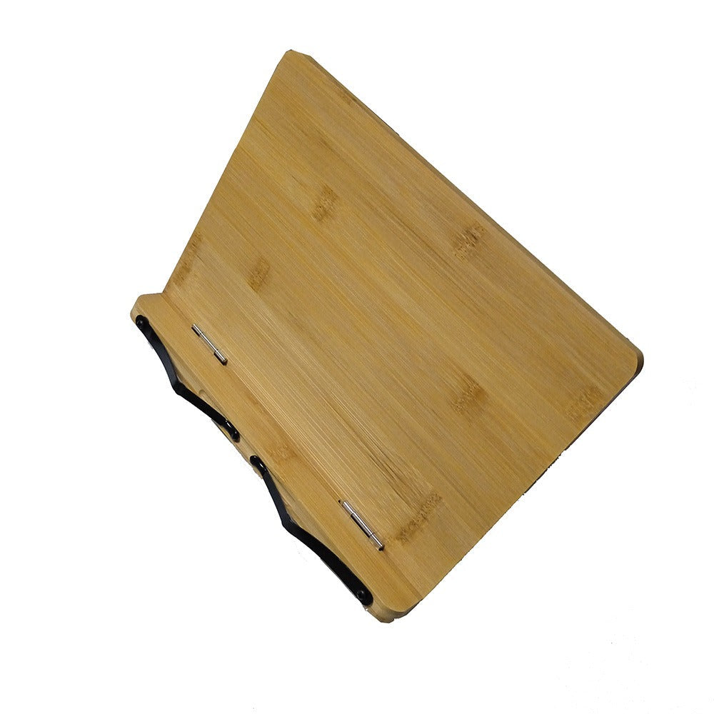 Bamboo Book Stand Adjustable Foldable Portable Reading Stand with Page Clips for Cookbook Tablet E-Reader Textbook Sheet Music Desk Holder