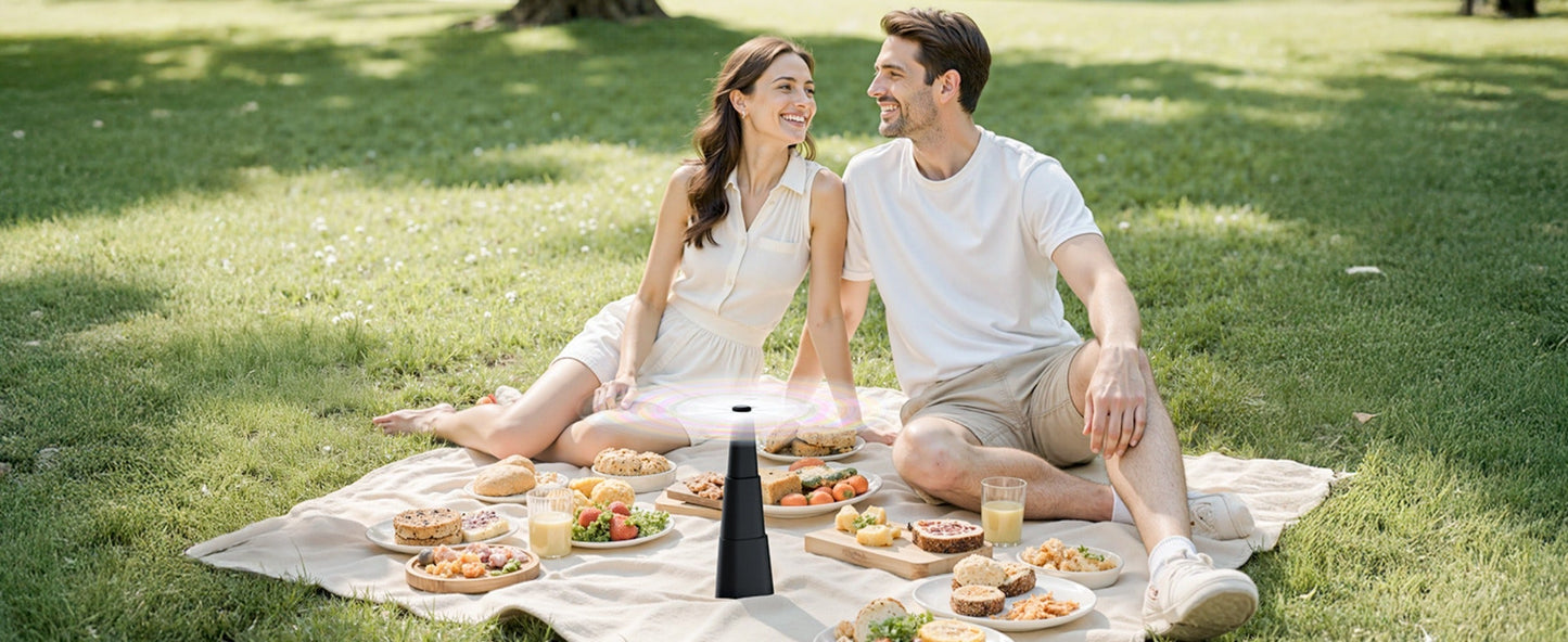 Outdoor Food Fan 4-Pack Battery Powered Silent Table Fan with Hook for Picnic BBQ Patio Party for Grilling, Camping and Outdoor Meals