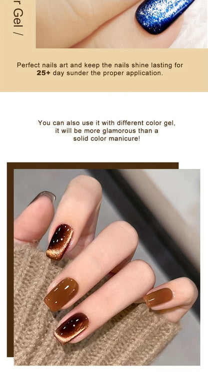 Cat Eye Gel Polish 8ml Holographic Chameleon Flash – Magnetic Sand 3D Color-Shifting Semi-Permanent UV LED Gel Varnish for Salon & Home DIY