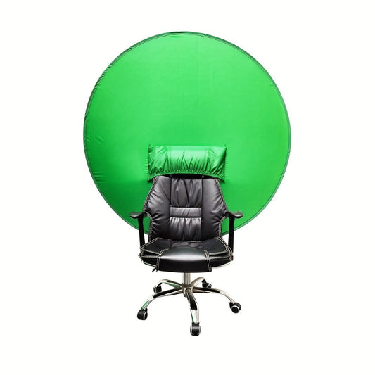 Chair Mount Green Screen Backdrop Collapsible Chroma Key Background for Streaming Vlogging Video Calls Zoom Portable Wrinkle-Resistant