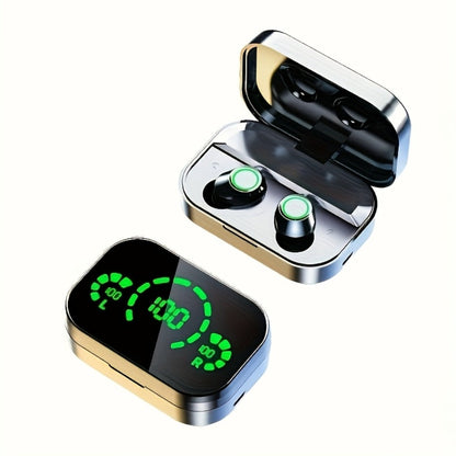 True Wireless Earbuds Bluetooth 5.4 Sport Design with 800mAh Mirror-Display Case and Passive Noise Isolation