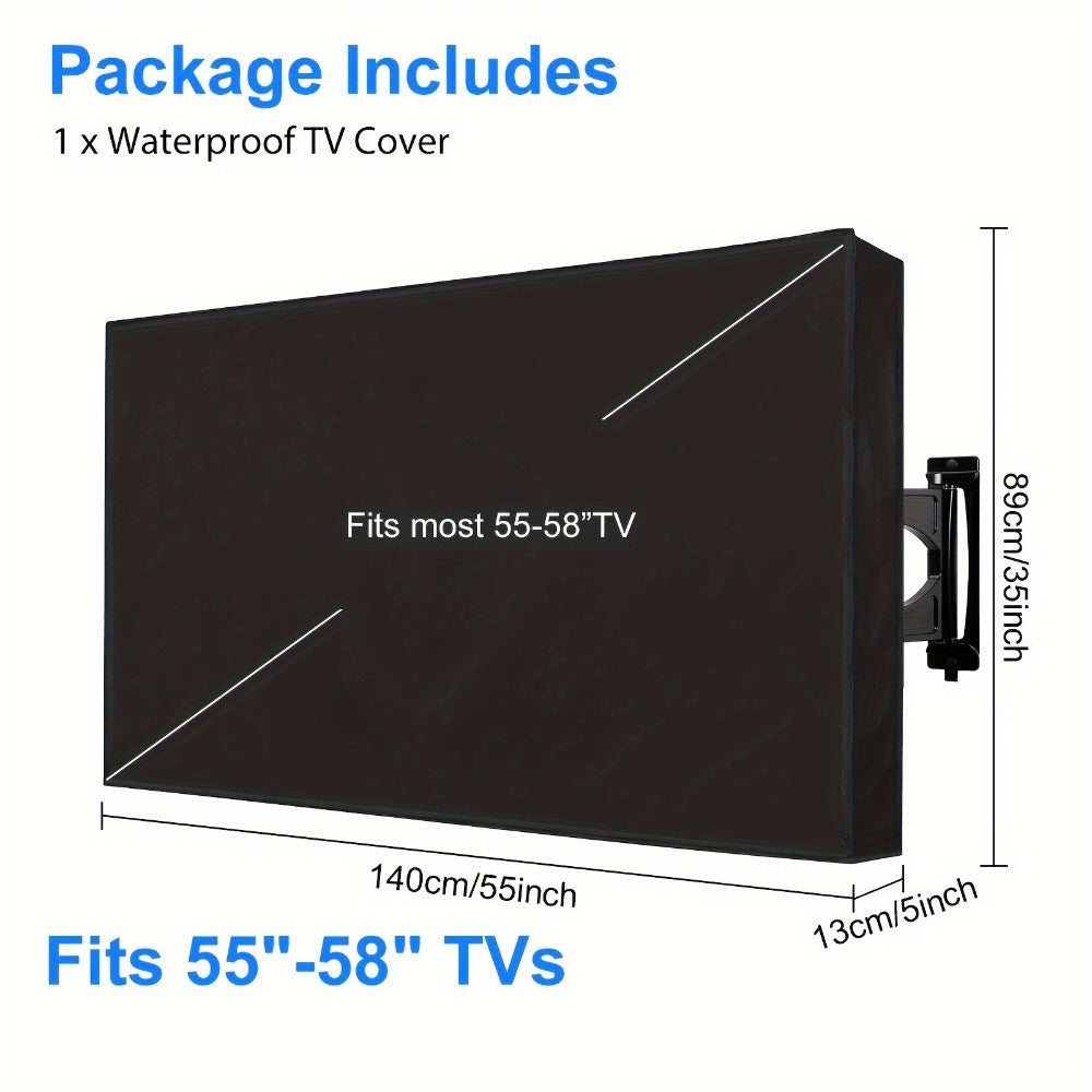 Outdoor TV Cover 55-58 Inch – Weatherproof Waterproof Dustproof Television Protective Cover for Patio, Flat Screen & Wall Mount TVs