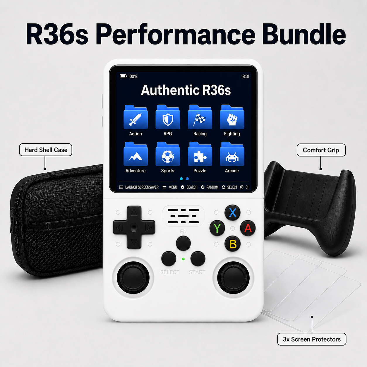 R36S Retro Handheld Game Console ArkOS 3.5" IPS Screen 64GB 128GB, Portable Emulator Gaming Device USB-C 10Hr Battery