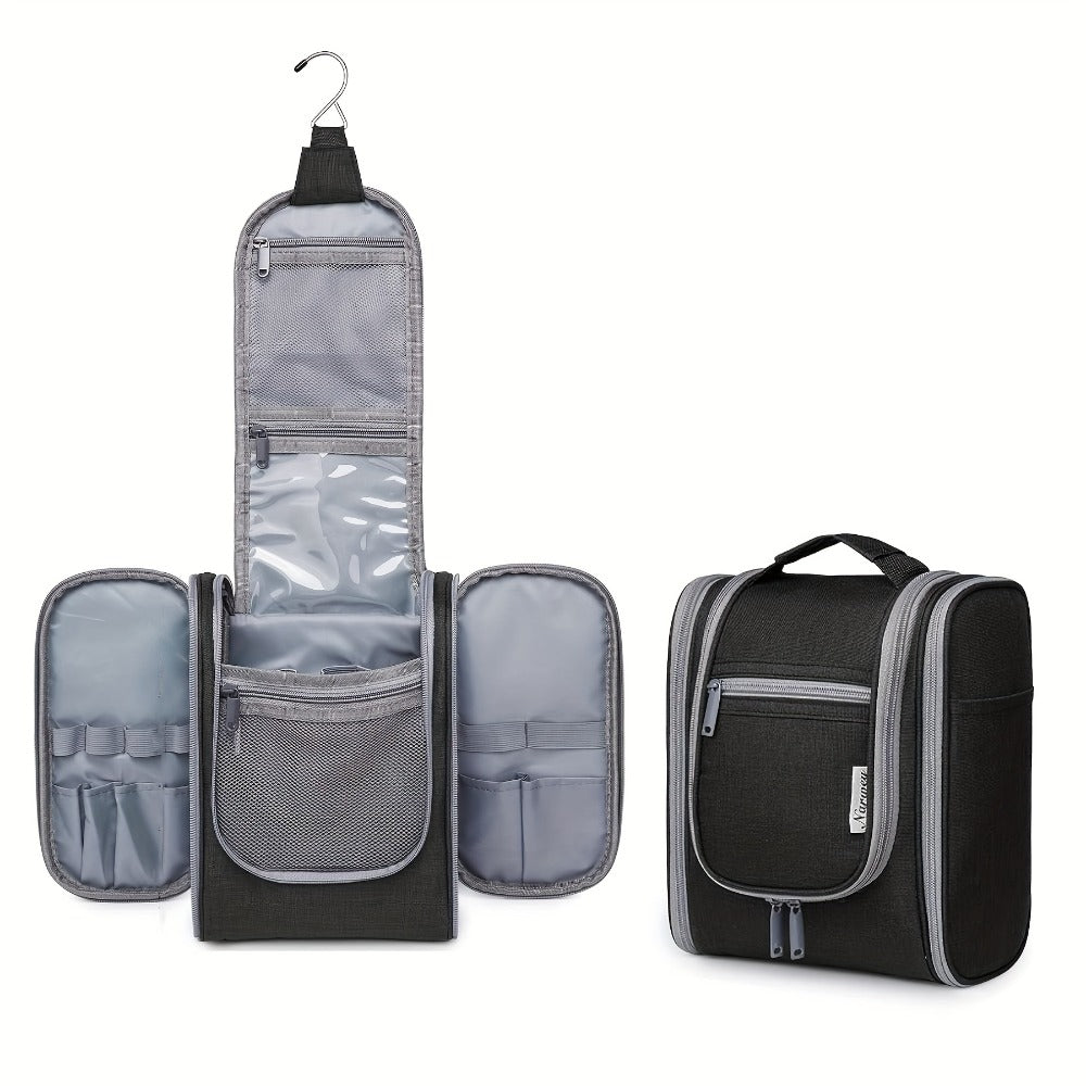 Toiletry Bag Hanging Large-Capacity Makeup Organizer with Hook, Multiple Compartments and 16 Print Options
