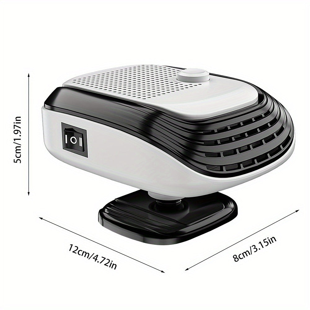 Portable Car Heater & Defroster 150W – Fast-Heating Windshield Defogger with Adjustable Airflow for Car, SUV, RV & Camping | White & Green