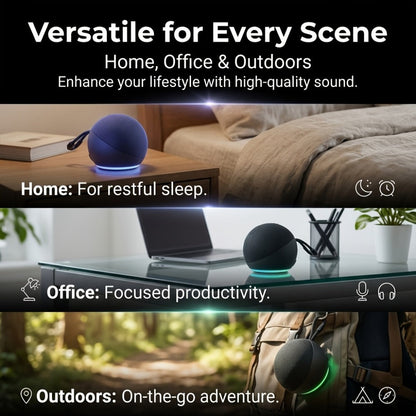 Portable Bluetooth Speaker Spherical Model with RGB, TWS, Subwoofer, 360° and Included Base