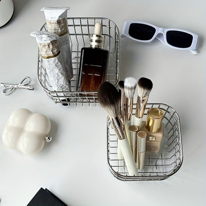Open-Weave Storage Basket Organizer in Size S for Bathroom, Kitchen, Desk or Bedroom Shelves