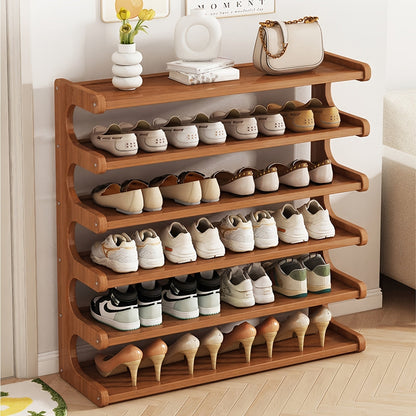 Bamboo Shoe Rack 3 5 6 Layer Widened Reinforced – Multi-Tier Shoe Storage Stand for Entryway Bedroom Living Room Garage