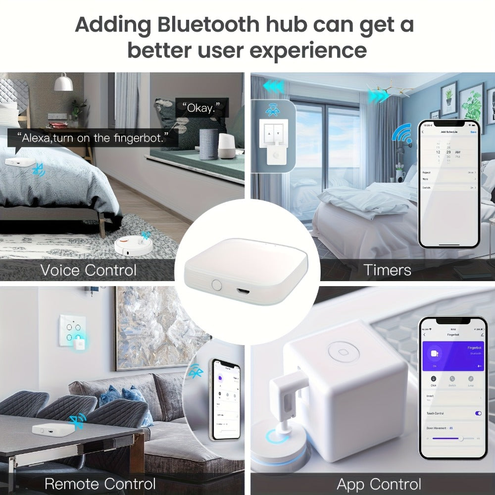 MOES Fingerbot Plus Smart Button Pusher Robot 2-Pack, Wireless Touch Control, Works with Alexa, Google Home & Smart Life App