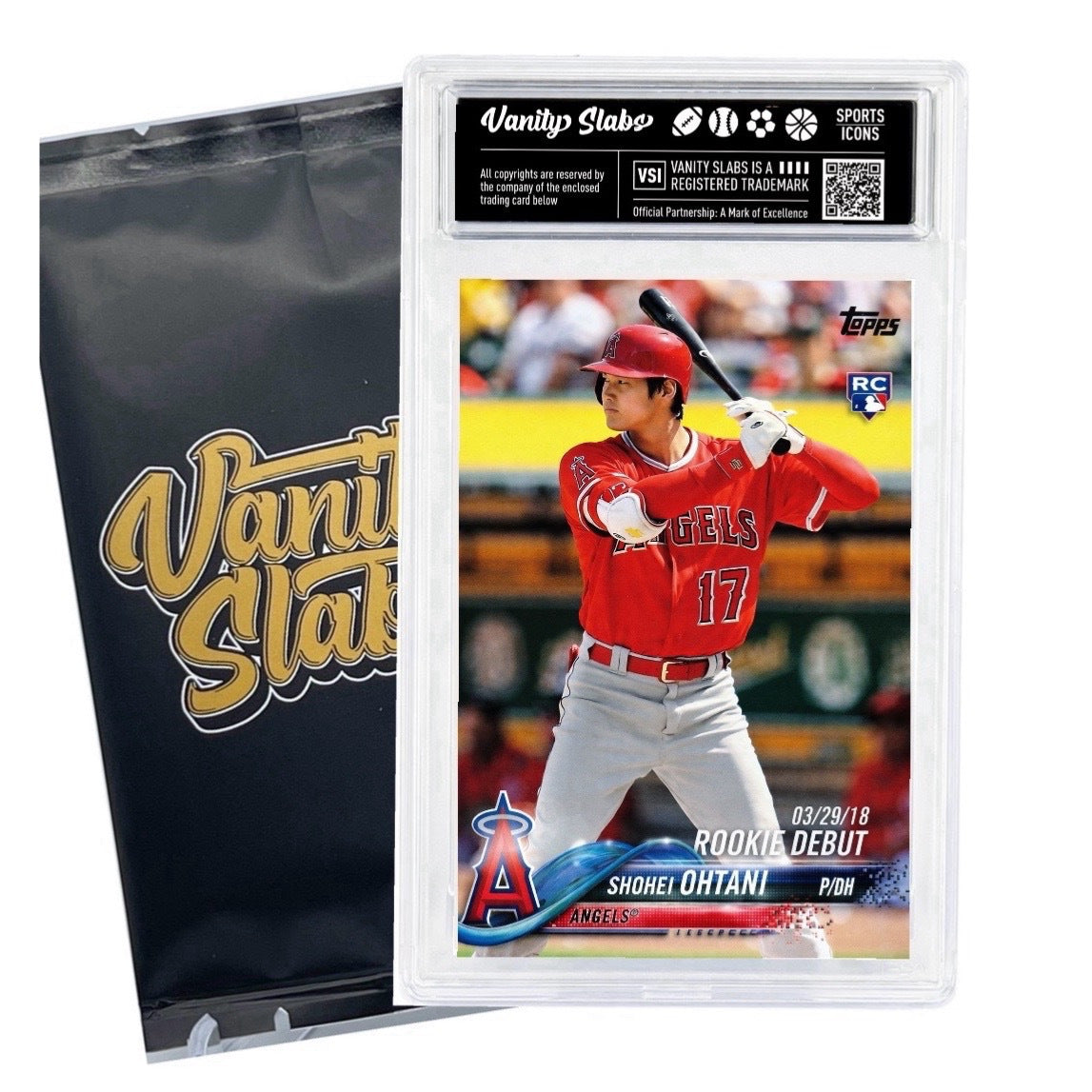 Trading Card Display Slab by Vanity Slabs, Crystal Clear 35pt Card Case + Free Random Trading Card