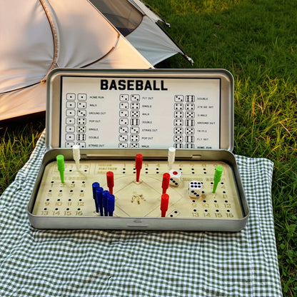 Sports Travel Board Game Set – Portable Wooden Baseball Softball Football Finger Dice Tabletop Game for Family Game Night