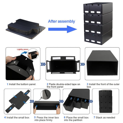 Trading Card Storage Box 12 Drawer with 50 Dividers – Large Cardboard Card Organizer for Sports Cards Baseball Pokemon TCG Playing Cards