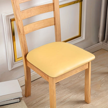 PU Leather Dining Chair Cushion Covers Removable Stretch Seat Slipcovers for Dining Room Kitchen Hotel Set of 4 or 6