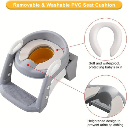 Potty Training Seat with Step Ladder 2-in-1 Toddler Toilet Seat & Stool - Foldable Kids Potty Chair with Splash Guard