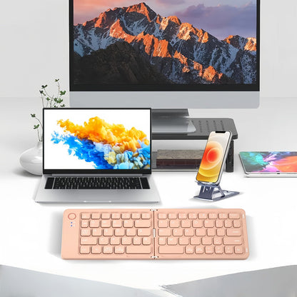 Folding Wireless Keyboard KLZO B023 Dual-Fold Magnetic, Slim Portable Bluetooth Keyboard, Ultra-Long Battery Life