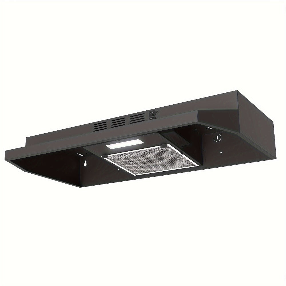 Range Hood 30 Inch Under Cabinet, Ducted & Ductless Convertible Kitchen Vent Hood with LED Light & 2-Speed Exhaust Fan