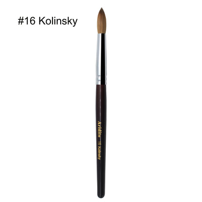 Kolinsky Acrylic Nail Brush Round Head Red Wine Wooden Handle – Professional Brush for Acrylic Extension Nail Art Sculpting & Manicure