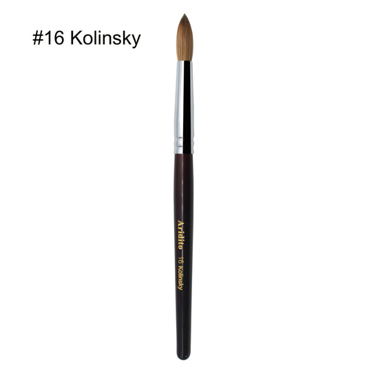Kolinsky Acrylic Nail Brush Round Head Red Wine Wooden Handle – Professional Brush for Acrylic Extension Nail Art Sculpting & Manicure