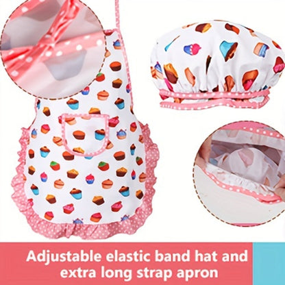 Kids Cooking & Baking Set 24 PCS, Chef Hat & Apron Dress-Up Costume with Baking Accessories for Girls Boys Ages 3-10