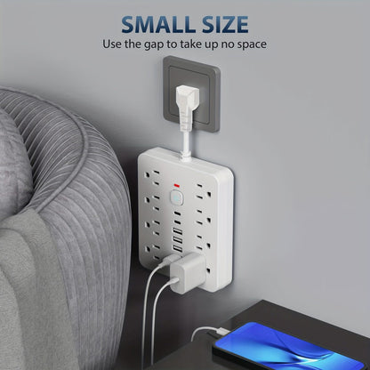 Power Strip with USB Ports, 14-in-1 with Individual Outlet Switches, 8 AC Outlets, 4 USB-A and 2 USB-C Ports